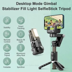 Q18 Smartphone Gimbal Stabilizer Handheld Selfie Stick Tripod Light Portable